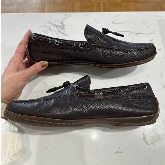 Peter Millar Brown Leather Tassel Loafers Driving Shoes Men's Size 8.5, EUC - Picture 4 of 8